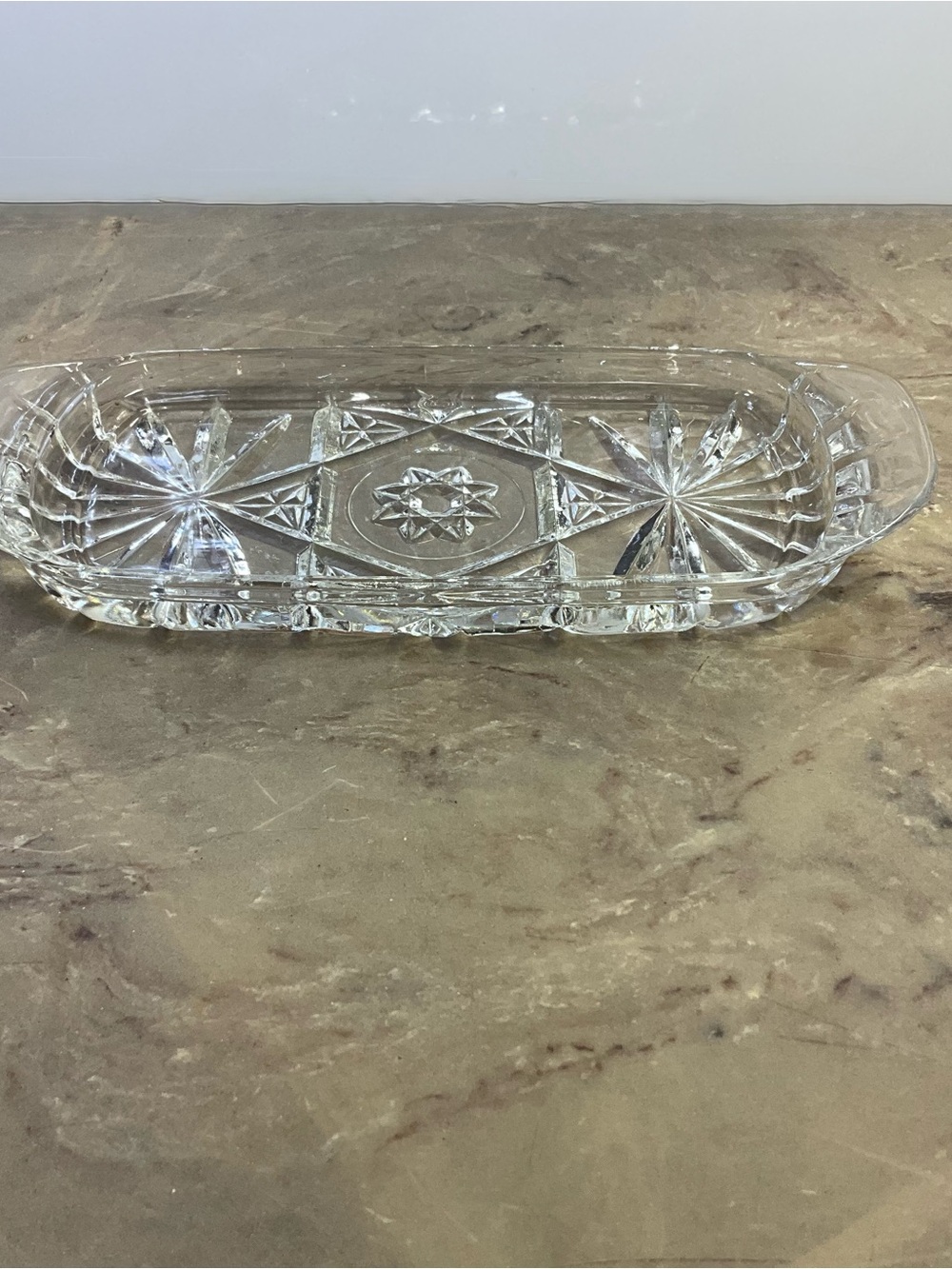 VTG Anchor Hocking EAP Glass Star of David Butter Dish (no lid)